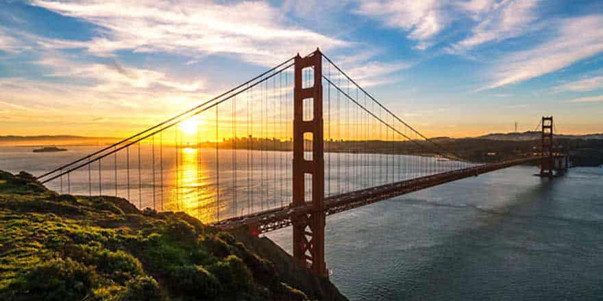 View of Golden Gate Bridge from Marin Highlands