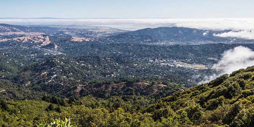 View of Marin real estate from the mountains